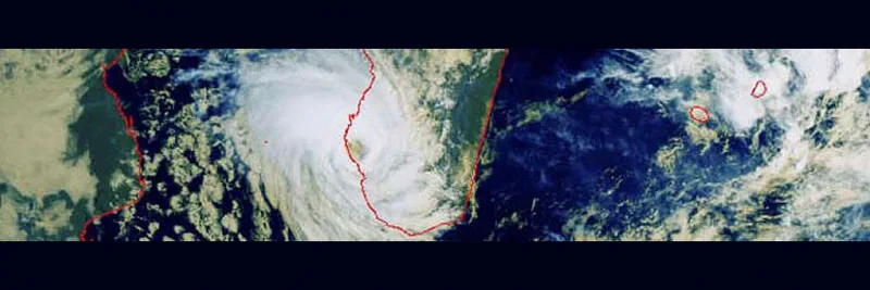 A satellite view of the Haruna typhoon