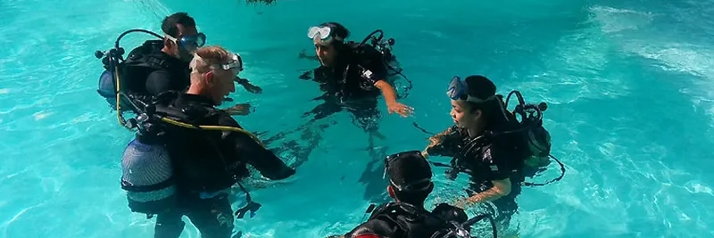 Diving initiation in swimming pool